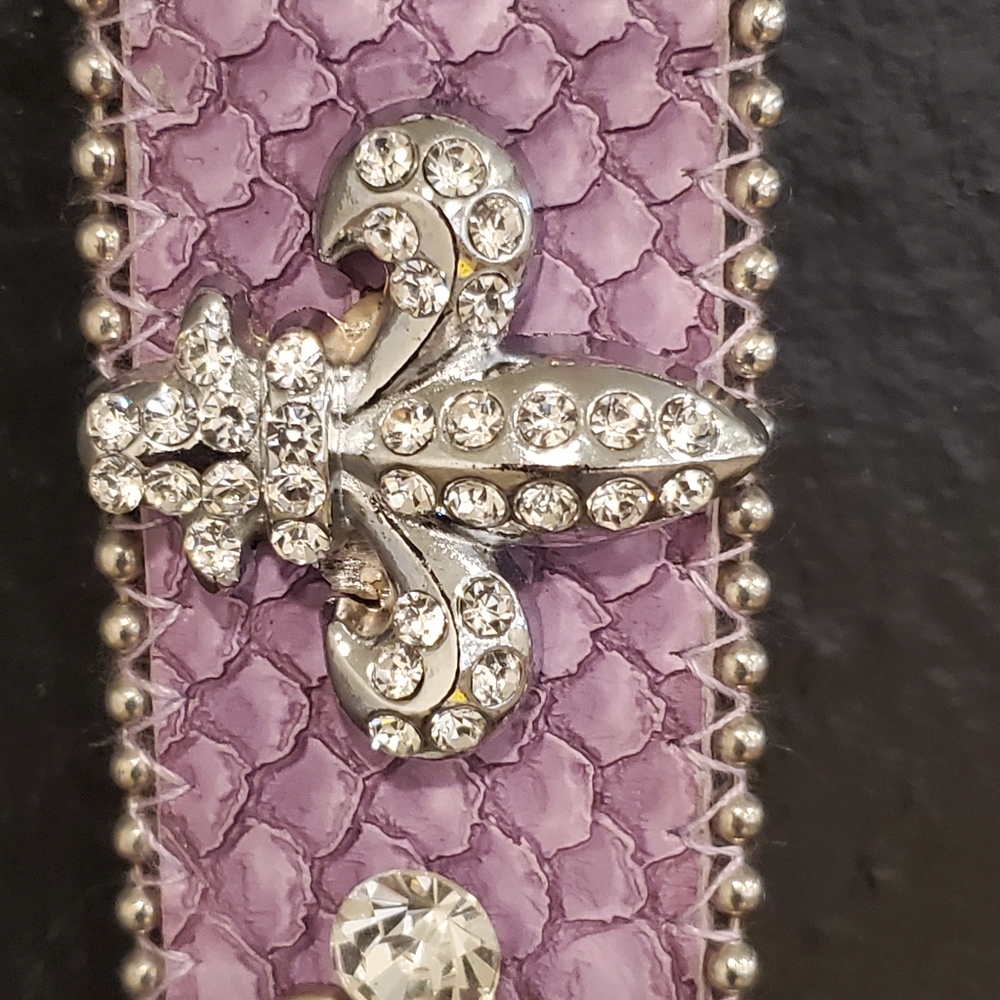 Lavender colored studded western belt